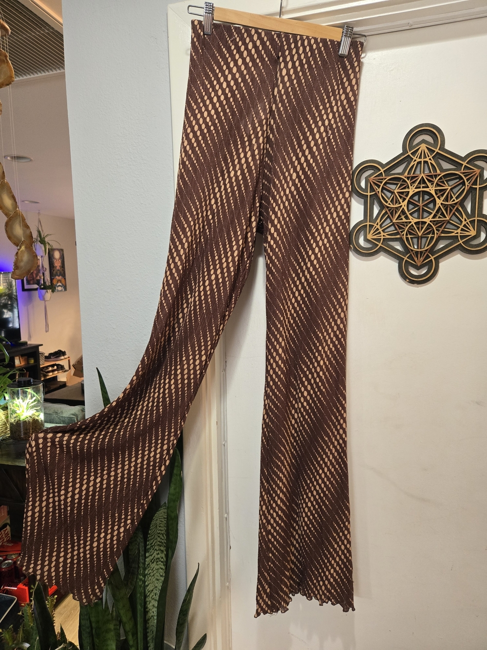 Urban Outfitters - Brown Patterned Wide-Leg Pants